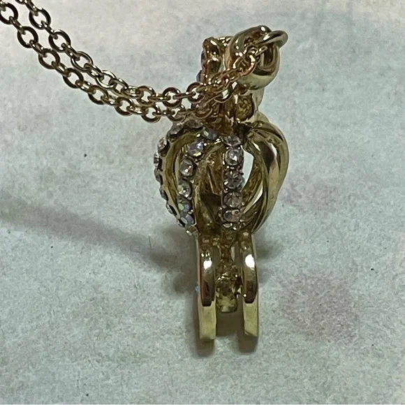 Coach Carriage Necklace w/ Spinning Wheels, Crystal Pendant! Fairytale Necklace - Picture 7 of 10
